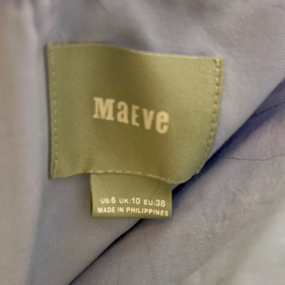 Anthropologie x Maeve Lemon Grove Strapless Lemon-Blue Wide-Leg Jumpsuit size 6 - Picture 4 of 14